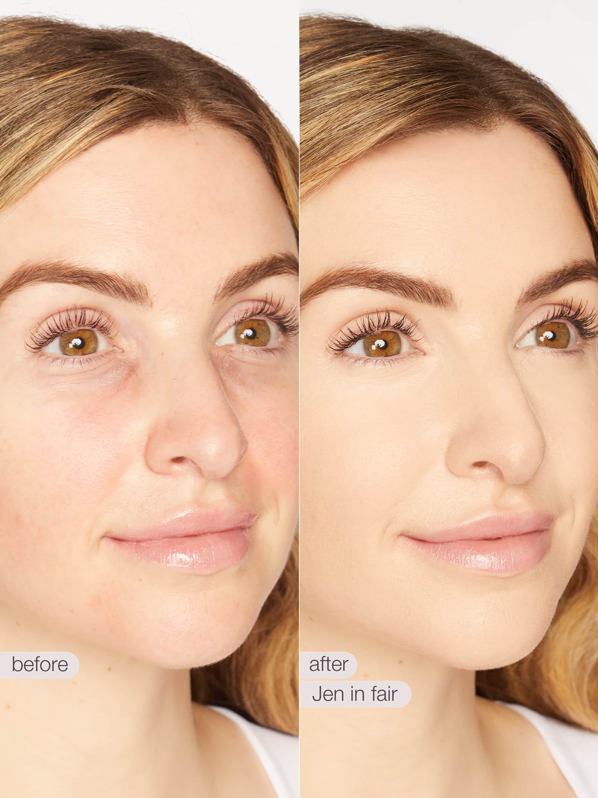 BB blur tinted moisturizer SPF 30 - fair before/after