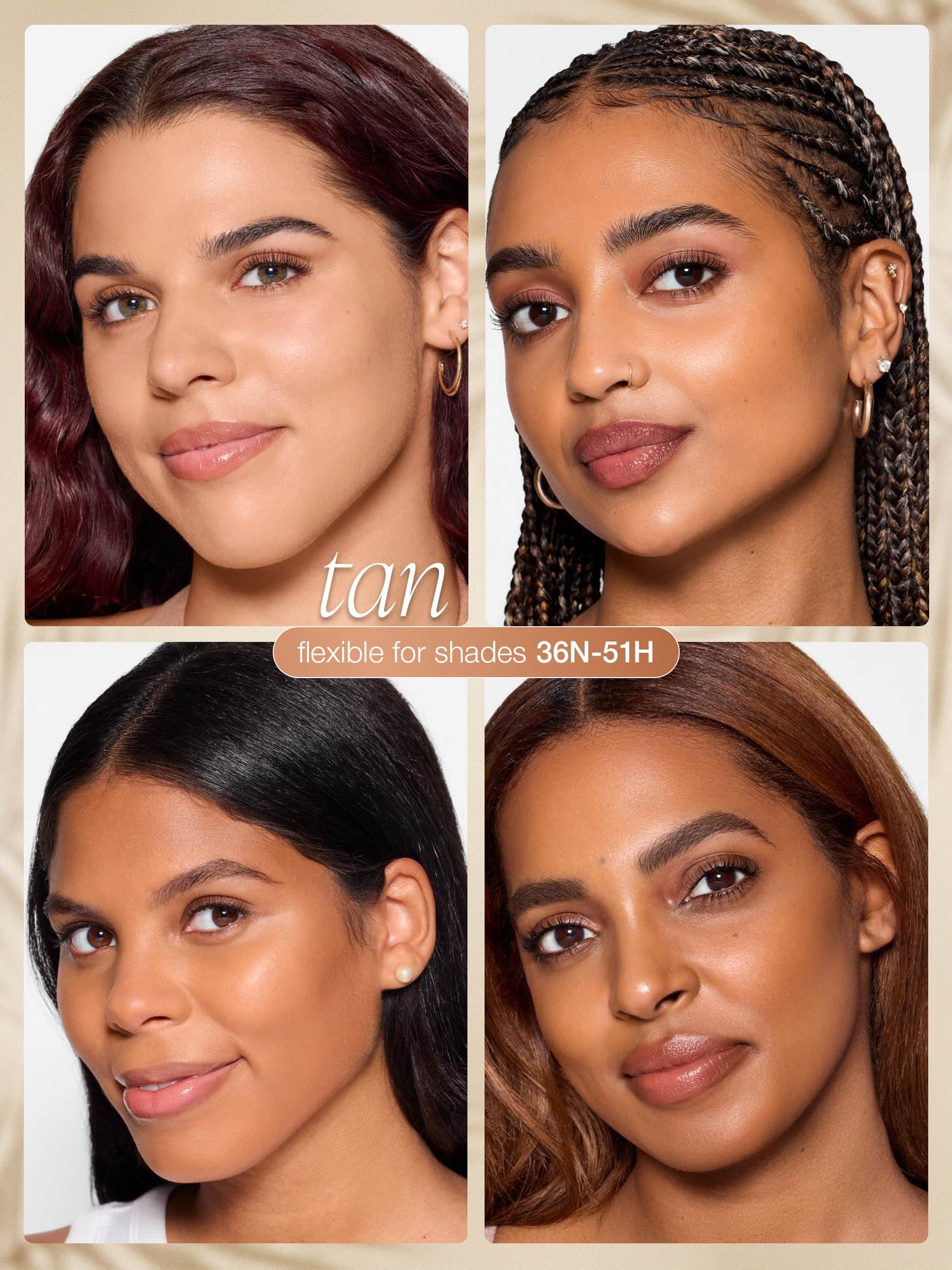 CC serum - tan shade range on models
