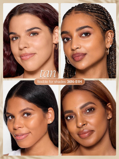 CC serum - tan shade range on models