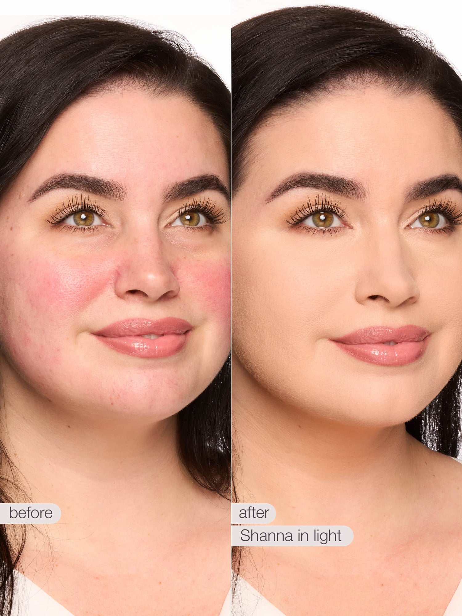BB blur tinted moisturizer SPF 30 - light before/after