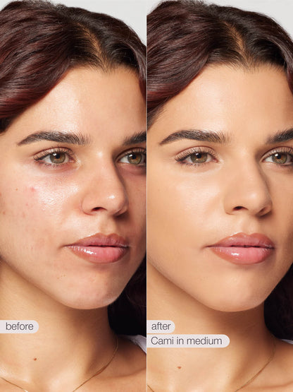 BB blur tinted moisturizer SPF 30 - medium before/after