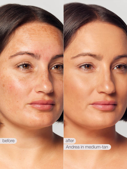 BB blur tinted moisturizer SPF 30 - medium-tan before/after
