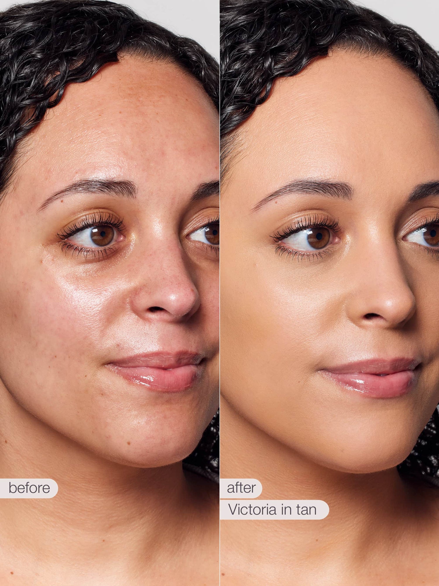 BB blur tinted moisturizer SPF 30 - tan before/after