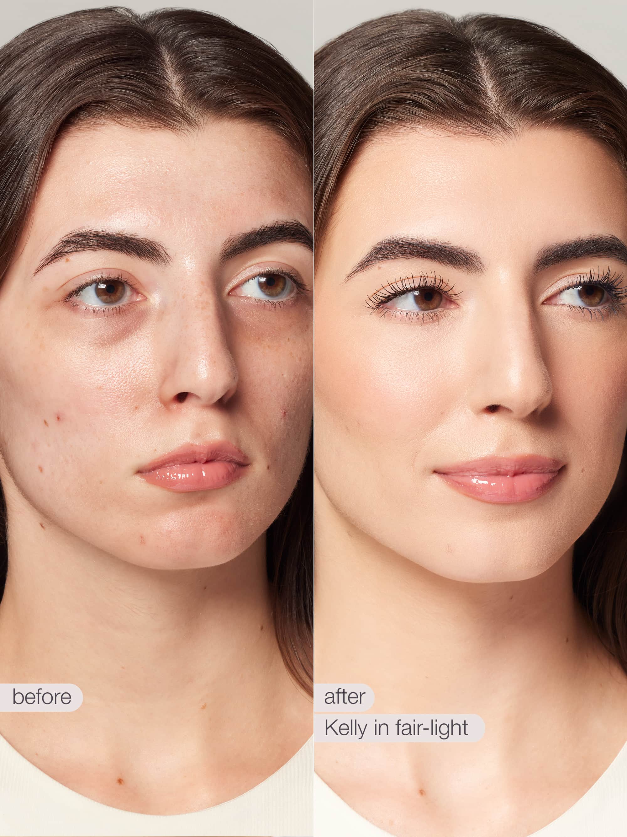 BB blur tinted moisturizer SPF 30 - fair-light before/after