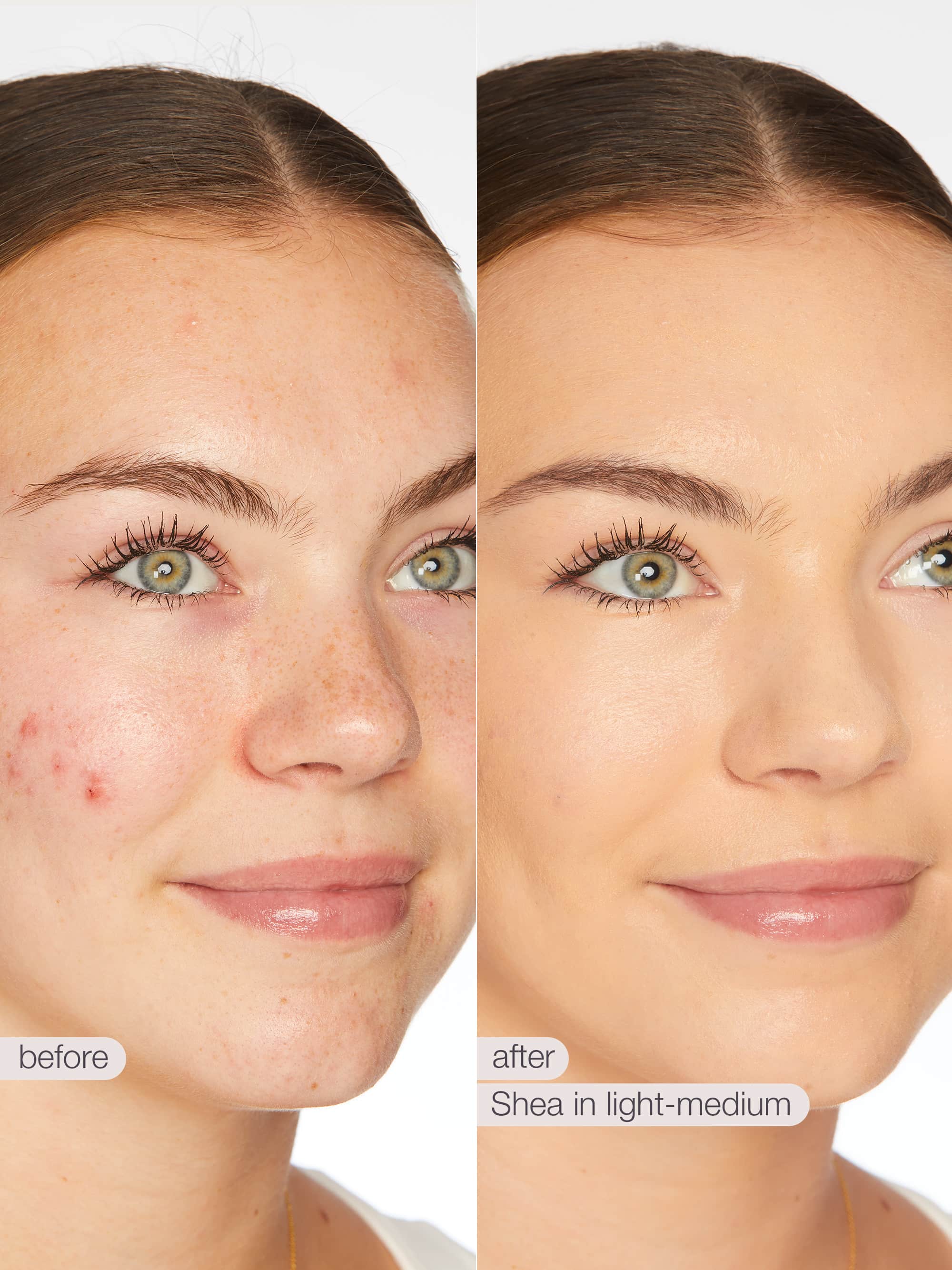 BB blur tinted moisturizer SPF 30 - light-medium before/after